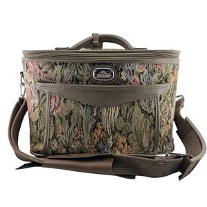 Vintage Jordache Floral Tapestry Travel Makeup Tote Bag Carry-On Style